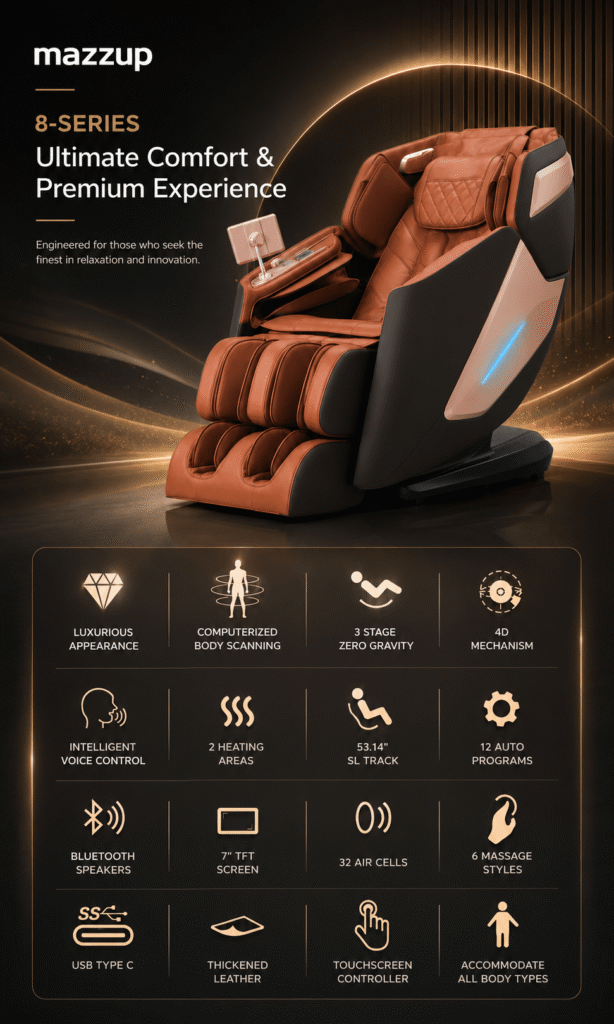 Mazzup 8-Series 4D Massage Chair (Premium Configuration)