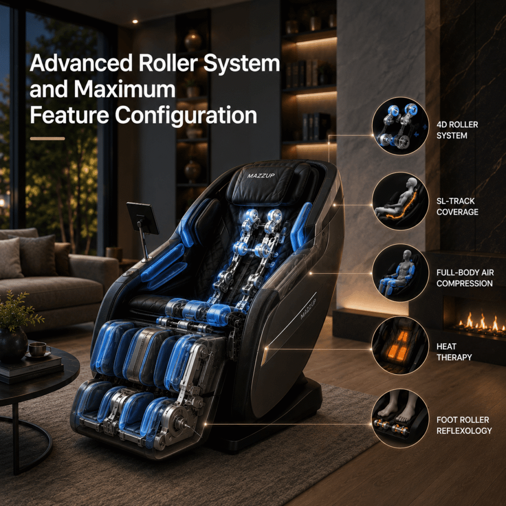 Mazzup Massage Chair - Advanced Roller System and Maximum Feature Configuration