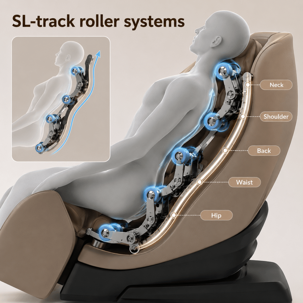 Mazzup Massage Chair - SL-track roller systems